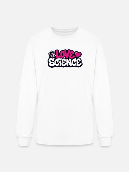 Love Science Schriftzug Logo - Men's Long Sleeve T-Shirt - white