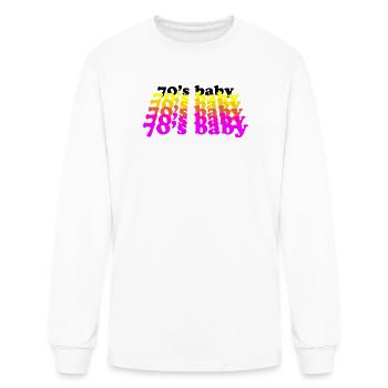 70'S baby funny birthday present born 1970 - 1979  - Men's Long Sleeve T-Shirt - white - Front