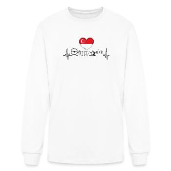 Singapore Skyline Heartbeat Asian - Men's Long Sleeve T-Shirt - white - Front