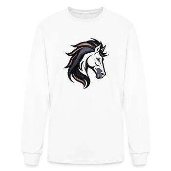 Majestic White Horse Head - Men's Long Sleeve T-Shirt - white - Front
