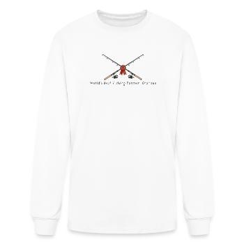Crossed Fishing Rods with Ribbon - Men's Long Sleeve T-Shirt - white - Front