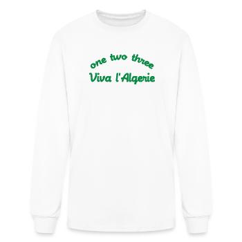 One Two Three Algeria Pride - Men's Long Sleeve T-Shirt - white - Front