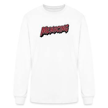 Menacing Bold Comic Text on Black - Men's Long Sleeve T-Shirt - white - Front