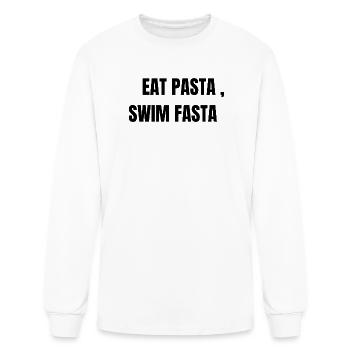 Eat Pasta, Swim Fasta - Bold Swim Team - Men's Long Sleeve T-Shirt - white - Front