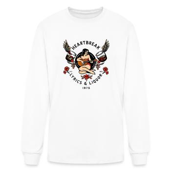 Heartbreak Lyrics Liquor Vintage Pinup Girl - Men's Long Sleeve T-Shirt - white - Front