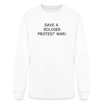 Sauvez un soldat Protestation contre la guerre - T-shirt à manches longues Homme - blanc - Devant