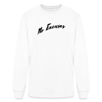 No Excuses Script Motivation - Men's Long Sleeve T-Shirt - white - Front