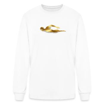 Golden Streamline Swimmer - Men's Long Sleeve T-Shirt - white - Front