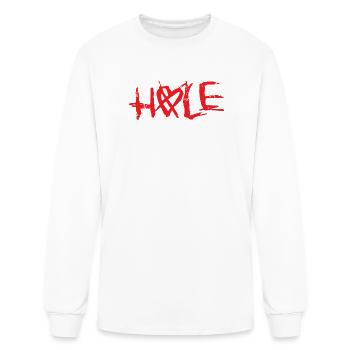 T-shirt noir adulte avec le logo Hole Crossed Heart - T-shirt à manches longues Homme - blanc - Devant