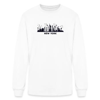 New-Yorkais Skyline New York - T-shirt à manches longues Homme - blanc - Devant