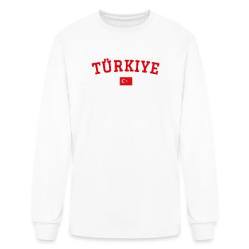 Design du drapeau turc ROUGE - T-shirt à manches longues Homme - blanc - Devant