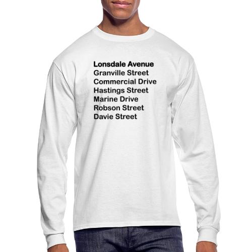 Street Names Black Text - Men's Long Sleeve T-Shirt