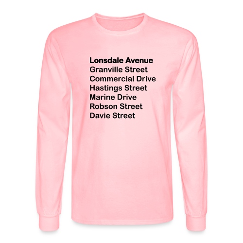 Street Names Black Text - Men's Long Sleeve T-Shirt