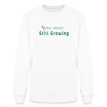 Stay Steady Still Growing Typography - Men's Long Sleeve T-Shirt - white - Front