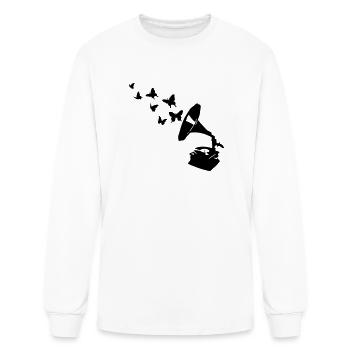 gramophone_butterflies - Men's Long Sleeve T-Shirt - white - Front