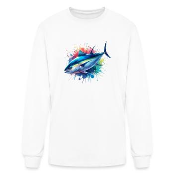 Thon rouge de l’Atlantique - T-shirt à manches longues Homme - blanc - Devant
