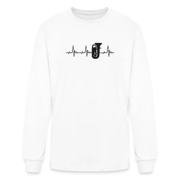 Tuba heartbeat frequency pulse ECG - Men's Long Sleeve T-Shirt - white - Front