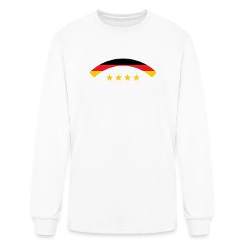 Germany Champion - 4 Star Flag Curve - Men's Long Sleeve T-Shirt - white - Front