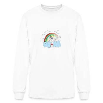 Unicorn Dad Papa, best of, Daddy, best grandpa, - Men's Long Sleeve T-Shirt - white - Front