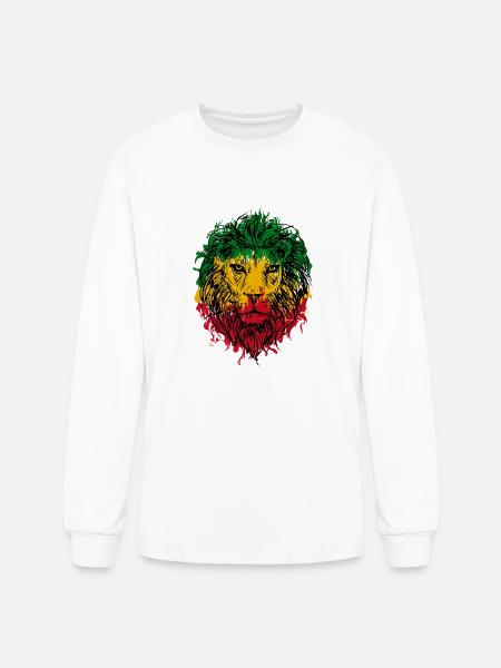 Africa map rasta lion - Men's Long Sleeve T-Shirt - white