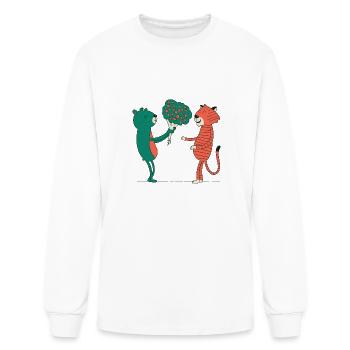 BearTigerFlowers - Men's Long Sleeve T-Shirt - white - Front