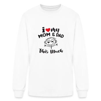 J’aime ma mère et mon père Ce cadeau de la fête des pères - T-shirt à manches longues Homme - blanc - Devant