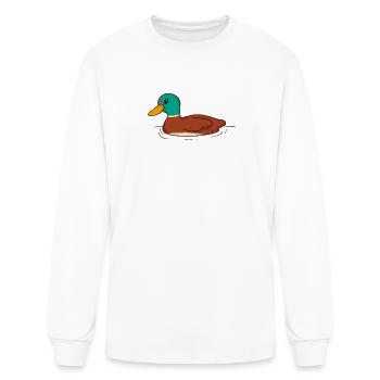 Oiseau d’eau canard plume robe colvert - T-shirt à manches longues Homme - blanc - Devant