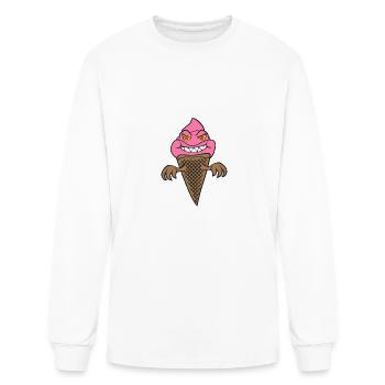 Funny Scary Ice Cream Cone Summertime Horror Spook - Men's Long Sleeve T-Shirt - white - Front