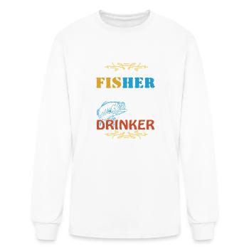 I am a good fisher and an even better drinker - Men's Long Sleeve T-Shirt - white - Front