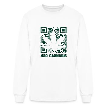 Funny QR Vector T Shirt Design - Men's Long Sleeve T-Shirt - white - Front