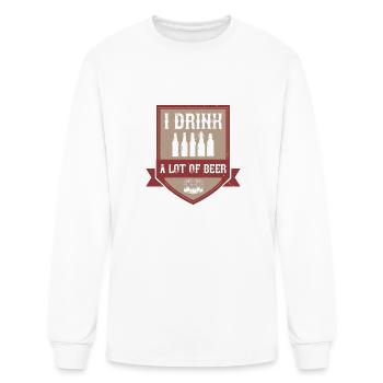 I drink a lot of beer - Men's Long Sleeve T-Shirt - white - Front