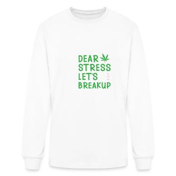 Cannabis Dear Stress Let's Breakup - Men's Long Sleeve T-Shirt - white - Front