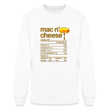Mac and Cheese Nutrition Funny Thanksgiving Mac N - Men's Long Sleeve T-Shirt - white - Front