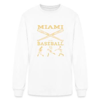 Vintage Miami Baseball - Men's Long Sleeve T-Shirt - white - Front