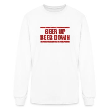 Beer up beer down - Men's Long Sleeve T-Shirt - white - Front