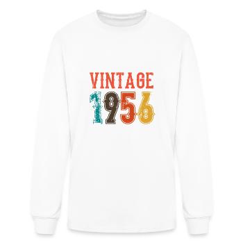 1956 Born Birthday Dad Vintage 1956 - Men's Long Sleeve T-Shirt - white - Front