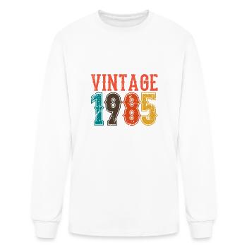1985 Born Birthday Dad Vintage 1985 - Men's Long Sleeve T-Shirt - white - Front