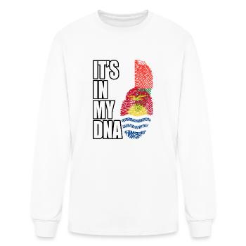 Malagasy And Kiribati Mix Heritage DNA Flag - Men's Long Sleeve T-Shirt - white - Front