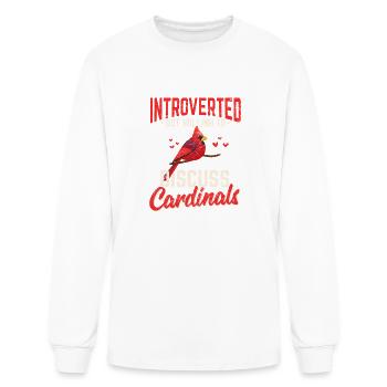 Introverted Northern Cardinal Bird Red Cardinal Bi - Men's Long Sleeve T-Shirt - white - Front