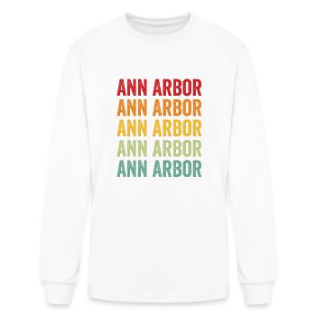 Ann Arbor Rainbow Repetition, Ann Arbor City - Men's Long Sleeve T-Shirt - white - Front