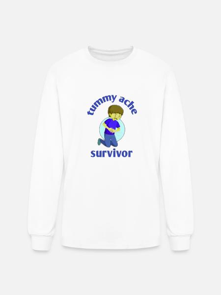 Tummy Ache Survivor - Men's Long Sleeve T-Shirt - white
