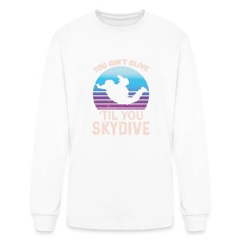 Retro Skydive Skydiver Skydiving - Men's Long Sleeve T-Shirt - white - Front