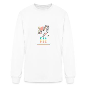 Ella First Name Cute Unicorn - Men's Long Sleeve T-Shirt - white - Front