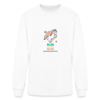 Rubi First Name Cute Unicorn - Men's Long Sleeve T-Shirt - white - Front