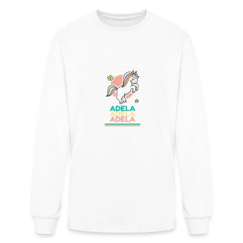 Adela First Name Cute Unicorn - Men's Long Sleeve T-Shirt - white - Front