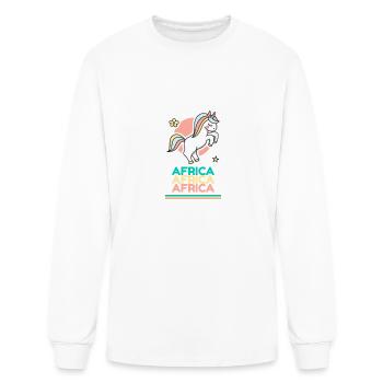 Africa First Name Cute Unicorn - Men's Long Sleeve T-Shirt - white - Front