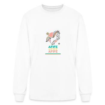 Afife First Name Cute Unicorn - Men's Long Sleeve T-Shirt - white - Front