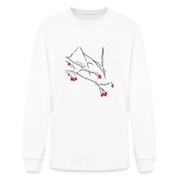 Winter berries Snowy Branches - Men's Long Sleeve T-Shirt - white - Front