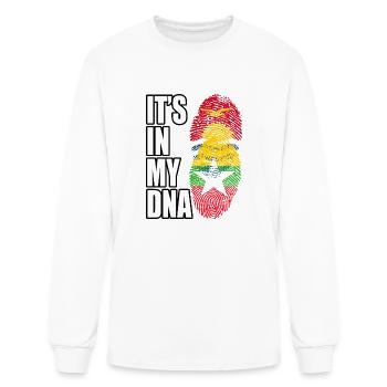 Kiribati And Burmese Mix Heritage DNA Flag - Men's Long Sleeve T-Shirt - white - Front