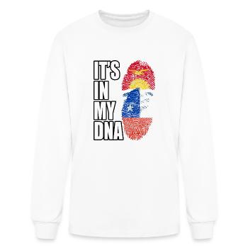Kiribati And Chilean Mix Heritage DNA Flag - Men's Long Sleeve T-Shirt - white - Front